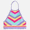Top all'uncinetto da bambina con scollo all'americana