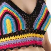 Top all'uncinetto multicolore