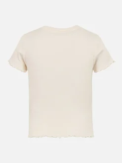 T-shirt da bambina a costine Serena Jr con ricamo Baby Star