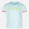 T-shirt da bambina a righe con ricamo Saint Barth