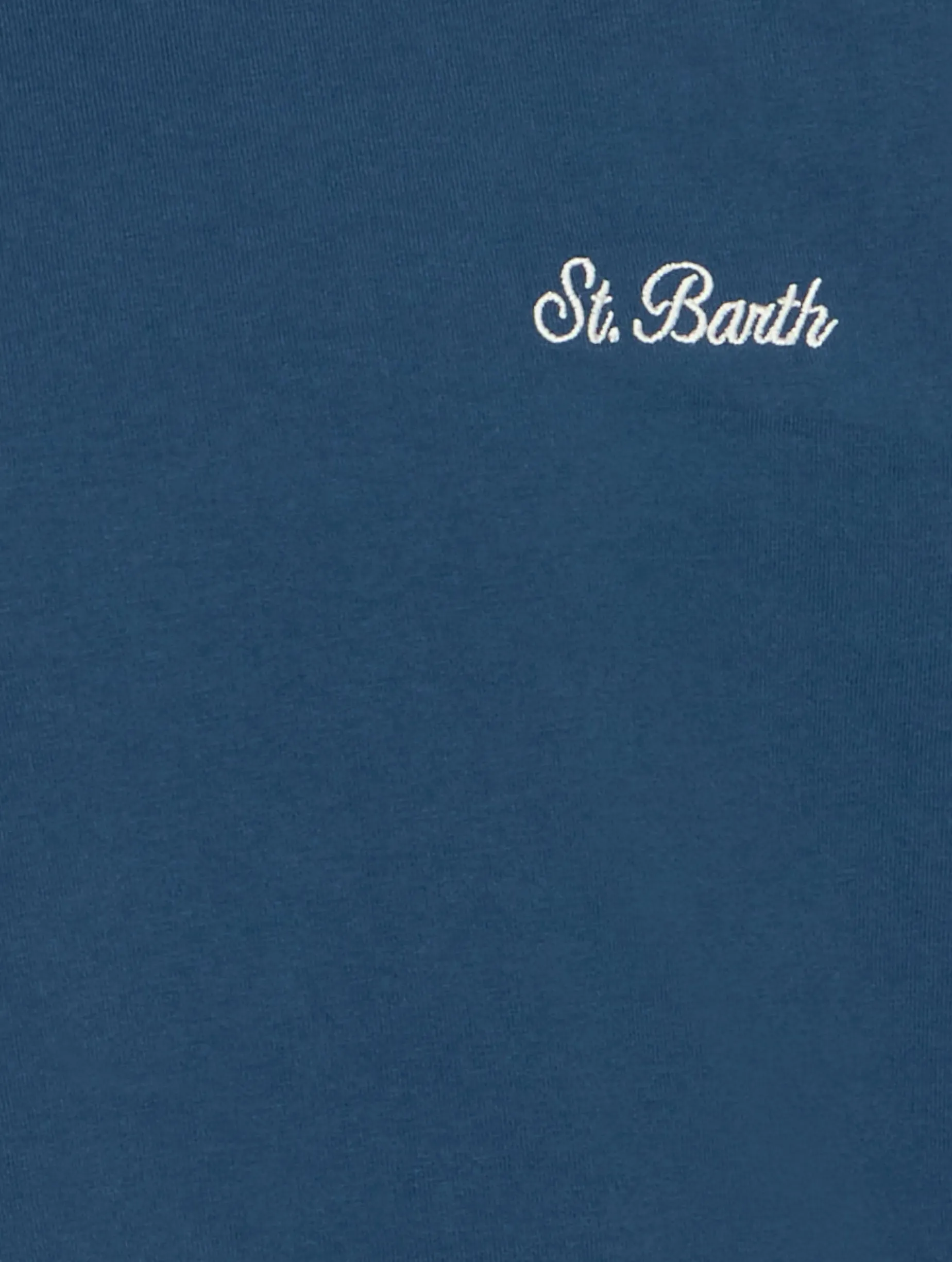 T-shirt da bambino Dover in jersey di cotone blu navy con ricamo St. Barth