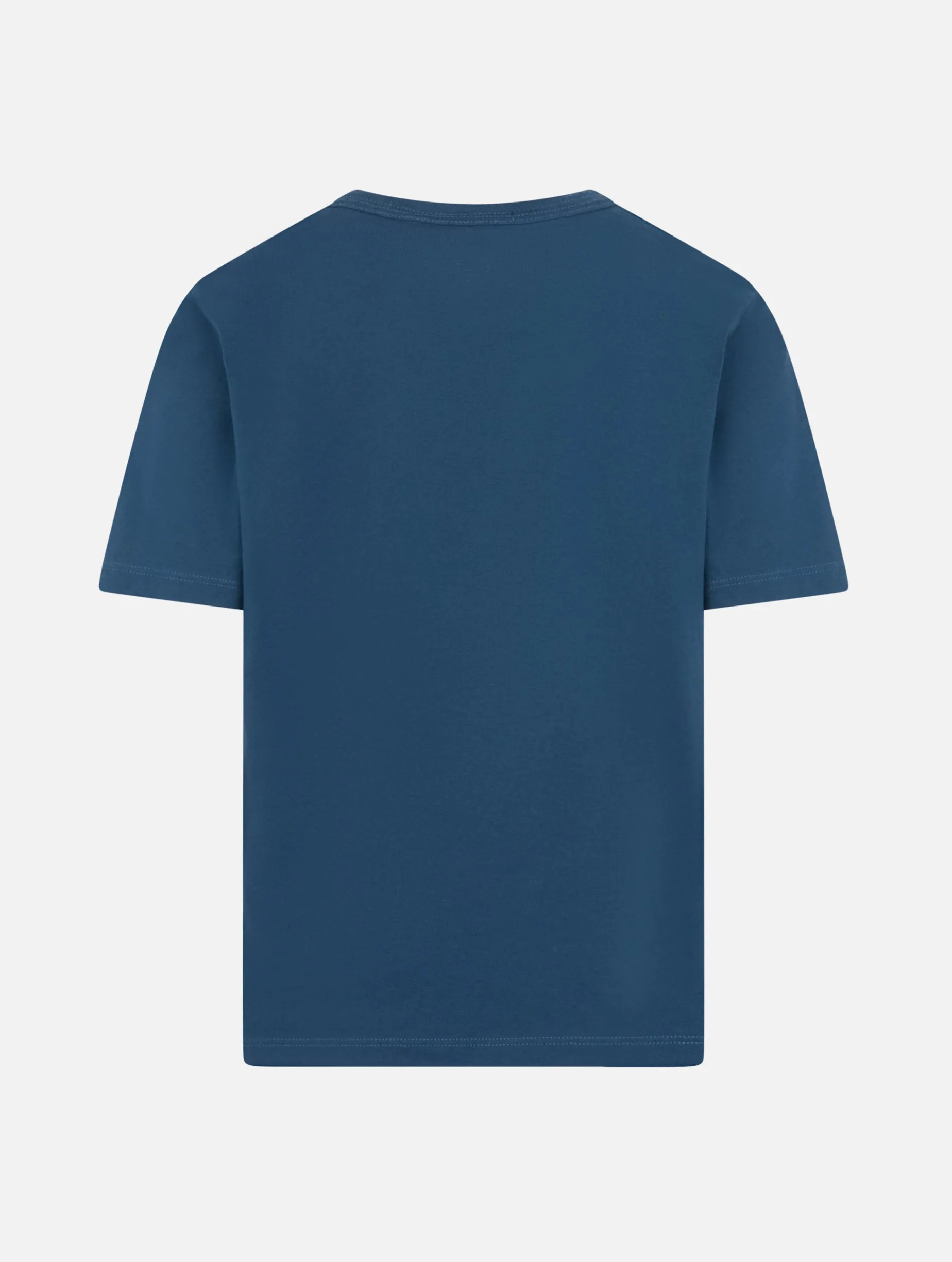 T-shirt da bambino Dover in jersey di cotone blu navy con ricamo St. Barth