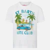 T-shirt da bambino in cotone con stampa auto