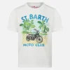 T-shirt da bambino in cotone con stampa moto