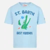 T-shirt da bambino in cotone con stampa coccodrillo St. Barth best friends