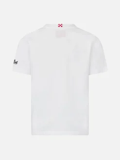 T-shirt da bambino in cotone con stampa auto