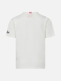 T-shirt da bambino in cotone con stampa moto