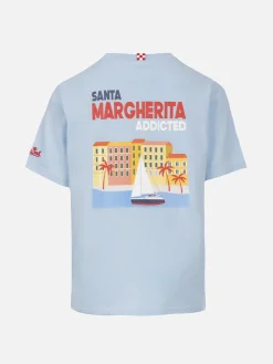 T-shirt da bambino in cotone con stampa di cartoline Santa Margherita addicted