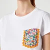 T-shirt da donna in cotone con taschino