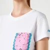 T-shirt da donna in cotone con taschino