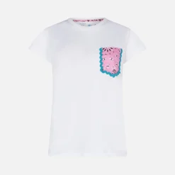 T-shirt da donna in cotone con taschino