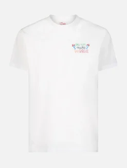 T-shirt da uomo classica in jersey di cotone Portofino con ricamo Chi non muore poi ribeve | EDIZIONE SPECIALE INSULTI LUMINOSI