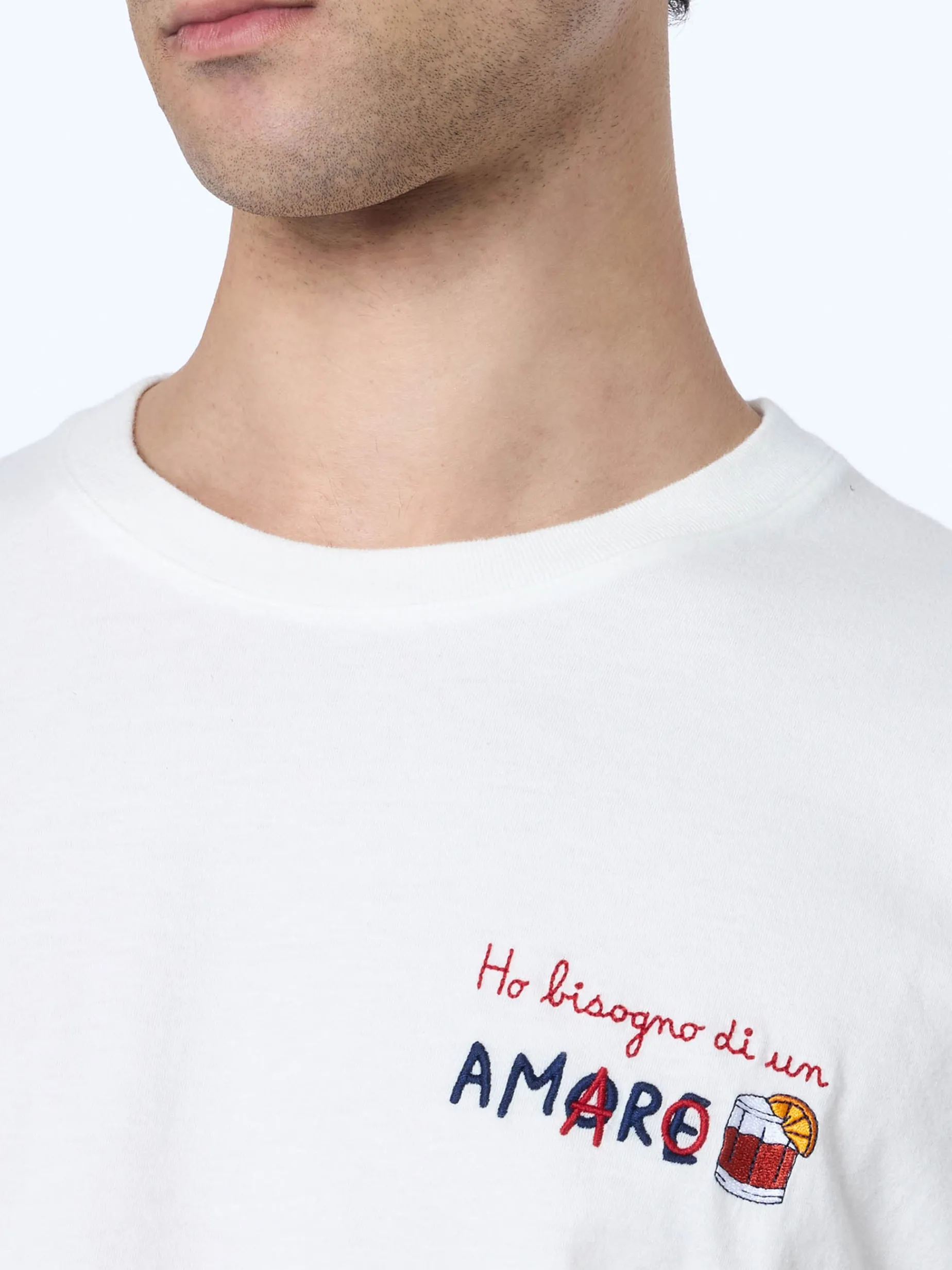 T-shirt da uomo in cotone pesante Arnott con ricamo Ho bisogno di un amaro