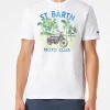T-shirt da uomo in cotone con stampa moto