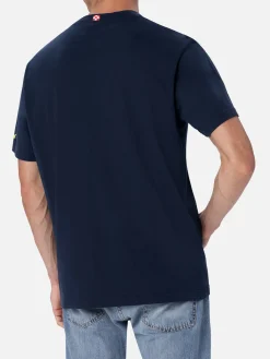 T-shirt da uomo in cotone con stampa piazzata e ricamo Lodola | MARCO LODOLA EDIZIONE SPECIALE