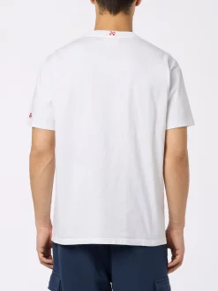 T-shirt da uomo in cotone Austin con stampa orologio e ricamo