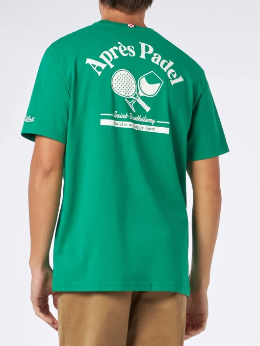 T-shirt da uomo in cotone pesante con stampa padel