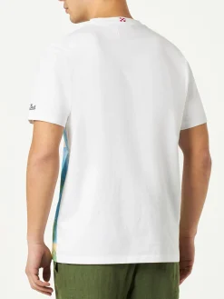 T-shirt da uomo in cotone con stampa cartolina Capri