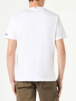 T-shirt da uomo in cotone con stampa e ricamo Estathé summer mood | Estathé® Edizione Speciale