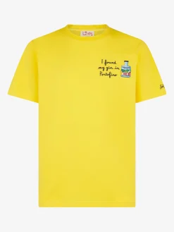 T-shirt da uomo in cotone con ricamo I found my gin in Portofino | PORTOFINO DRY GIN EDIZIONE SPECIALE