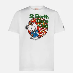 T-shirt da uomo in cotone con stampa St. Barth Disco Club e Snoopy | SNOOPY - EDIZIONE SPECIALE PEANUTS™