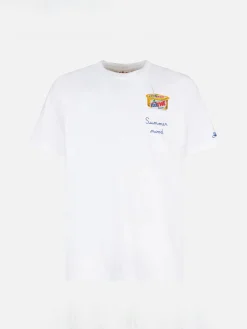 T-shirt da uomo in cotone con stampa e ricamo Estathé summer mood | Estathé® Edizione Speciale