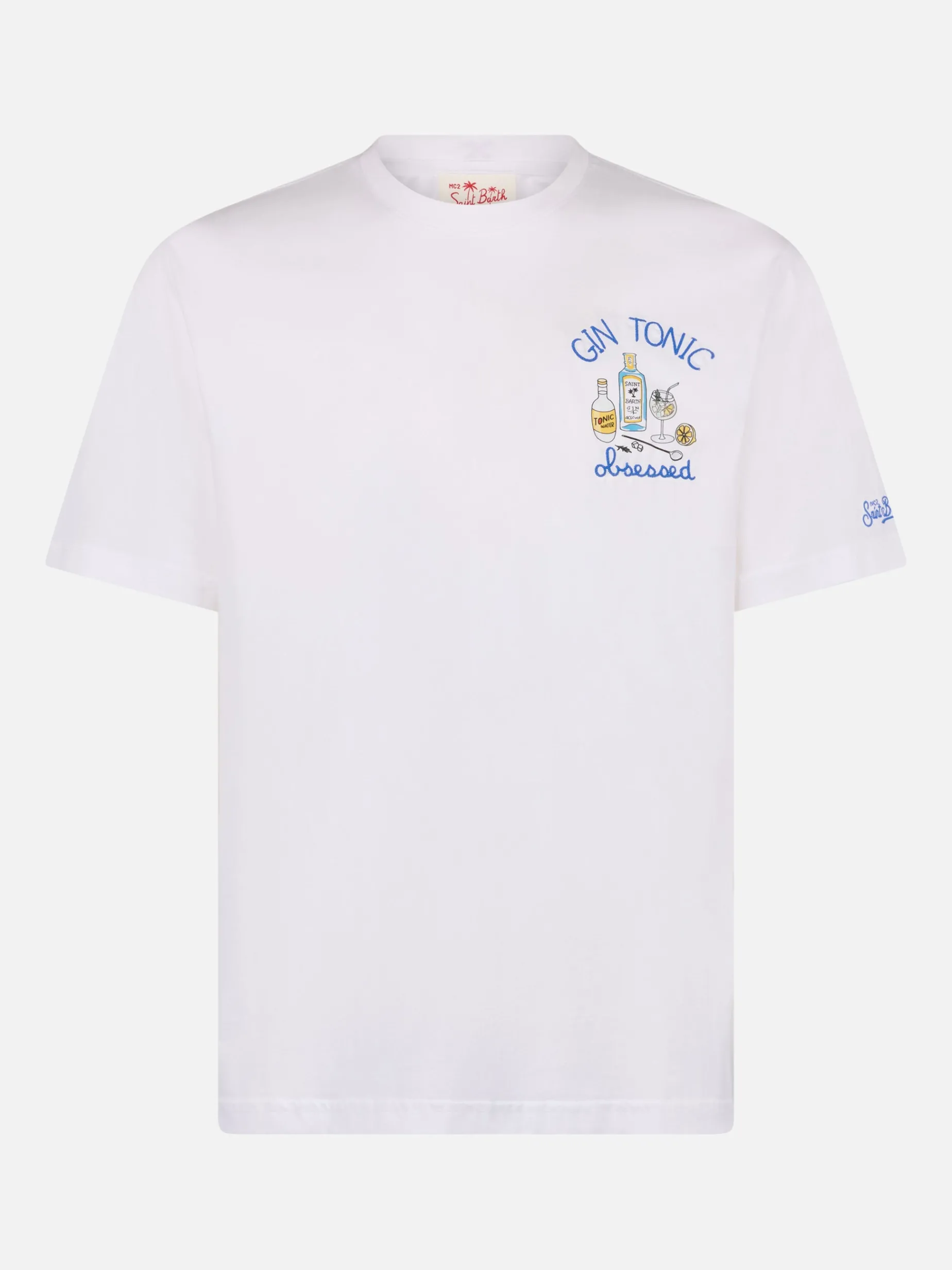 T-shirt da uomo in cotone con ricamo Gin Tonic Ossessione