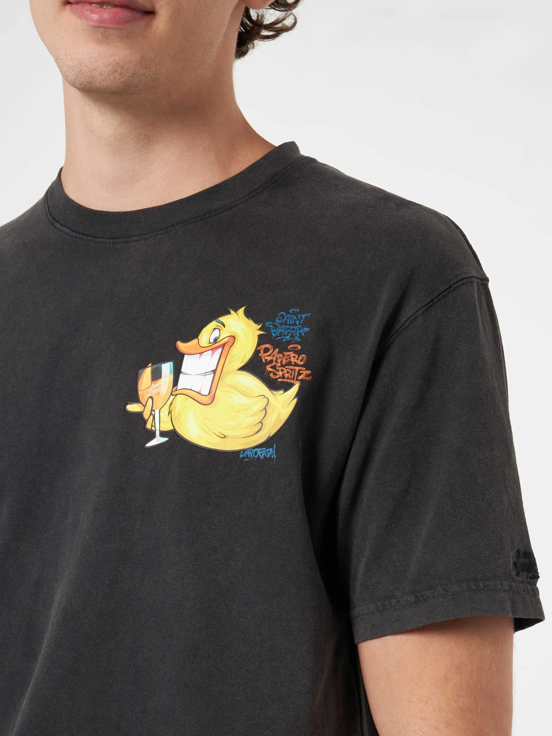 T-shirt da uomo vintage in cotone Jack con stampa Ducky Cryptopuppets | EDIZIONE SPECIALE CRYPTOPUPPETS