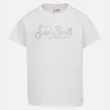 T-shirt girocollo da bambina Elly in jersey di cotone con ricamo di strass Saint Barth