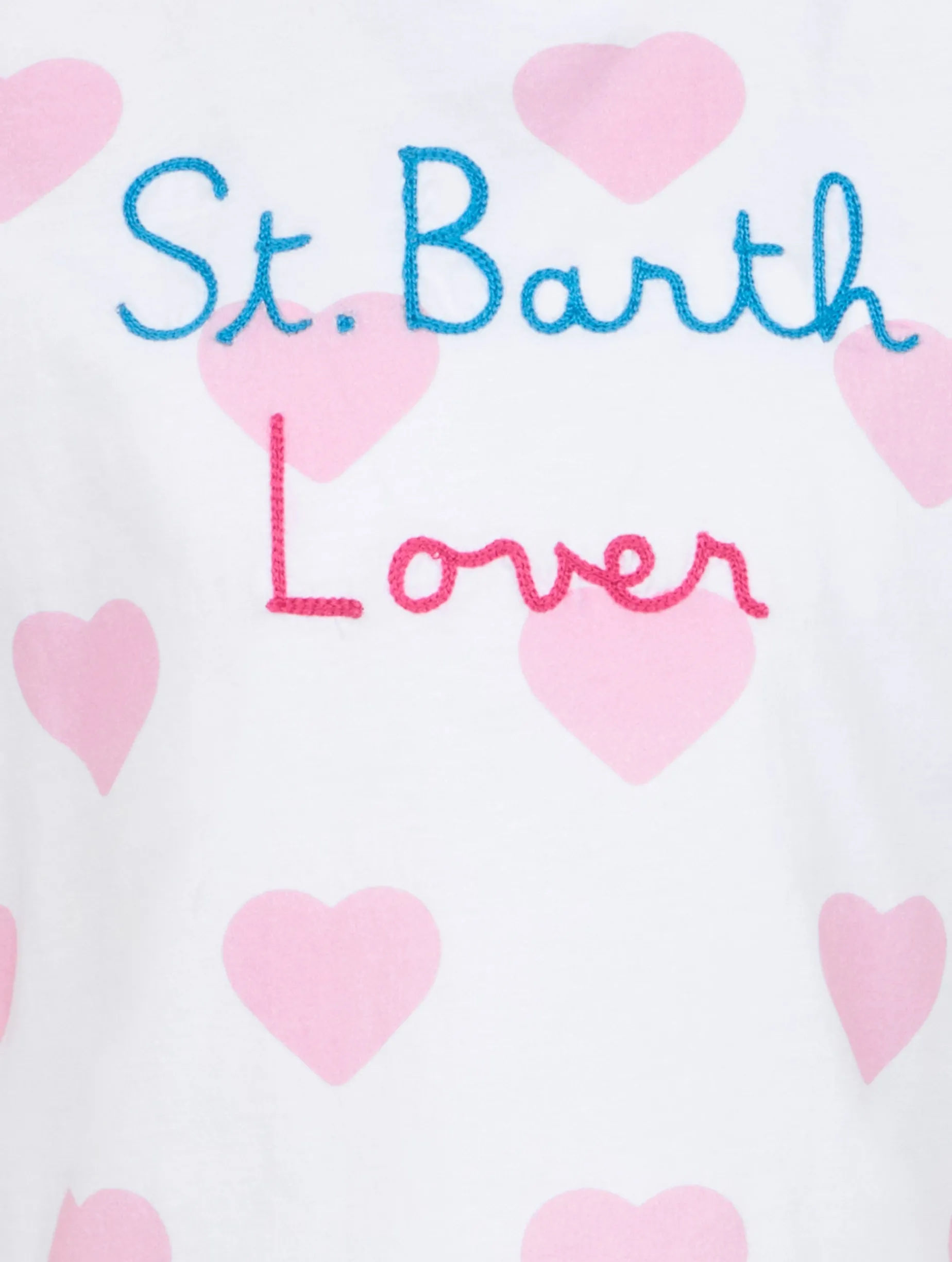 T-shirt girocollo da bambina Elly in jersey di cotone con ricamo mood Vacay