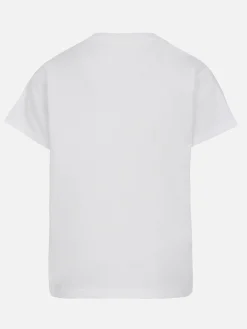 T-shirt girocollo da bambina Elly in jersey di cotone con ricamo di strass Saint Barth