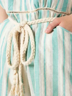 Tuta corta a righe in cotone